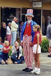 Ed Gibbs as Uncle Sam in Seaside Parade