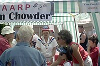 AARP clam chowder booth, Seaside, Oregon 97138