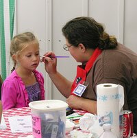 face painting at Old Fashioned Social, Seaside, Oregon