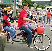 tandem bicycle parade Seaside, Oregon