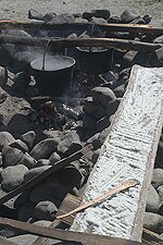 Boiled sea water became usable salt